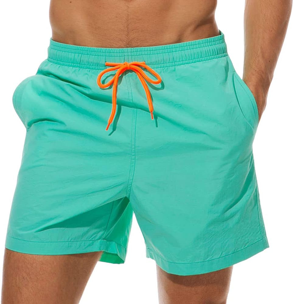 Mens Swim Trunks with Mesh Lining Quick Dry Beach Shorts Swimming Bathing Suits